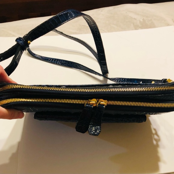 Brahmin Theo IPad/Tablet Navy Melbourne crossbody/Shoulder Bag - Picture 2 of 10